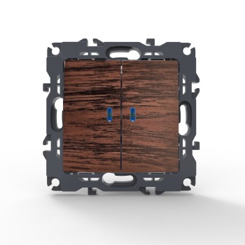 PRIME ΔΙΑΚΟΠΤΗΣ ΚΟΜΜΥΤΑΤΕΡ & LED ΛΥΧΝΙΑ ΠΡΟΣΑΝΑΤΟΛΙΣΜΟΥ (ΟΝ-ΟFF)  ΜΕ ΚΛΙΠ 1+1P 10AX 250VAC IP20 ΞΥΛΟ