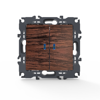 PRIME ΔΙΑΚΟΠΤΗΣ ΚΟΜΜΥΤΑΤΕΡ & LED ΛΥΧΝΙΑ ΠΡΟΣΑΝΑΤΟΛΙΣΜΟΥ (ΟΝ-ΟFF)  ΜΕ ΚΛΙΠ 1+1P 10AX 250VAC IP20 ΞΥΛΟ