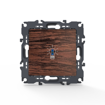 PRIME ΜΠΟΥΤΟΝ ΚΛΙΜΑΚΟΣΤΑΣΙΟΥ & LED ΛΥΧΝΙΑ ΜΕ ΚΛΙΠ 1P 10A 250VAC IP20 ΞΥΛΟ