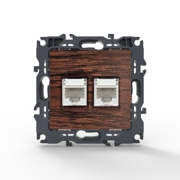 PRIME ΠΡΙΖΑ ΤΗΛΕΦΩΝΟΥ 2xRJ11 CAT3 IP20 ΞΥΛΟ