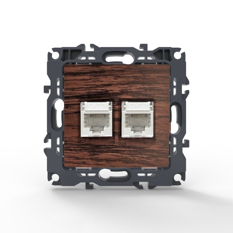 PRIME ΠΡΙΖΑ ΤΗΛΕΦΩΝΟΥ 2xRJ11 CAT3 IP20 ΞΥΛΟ