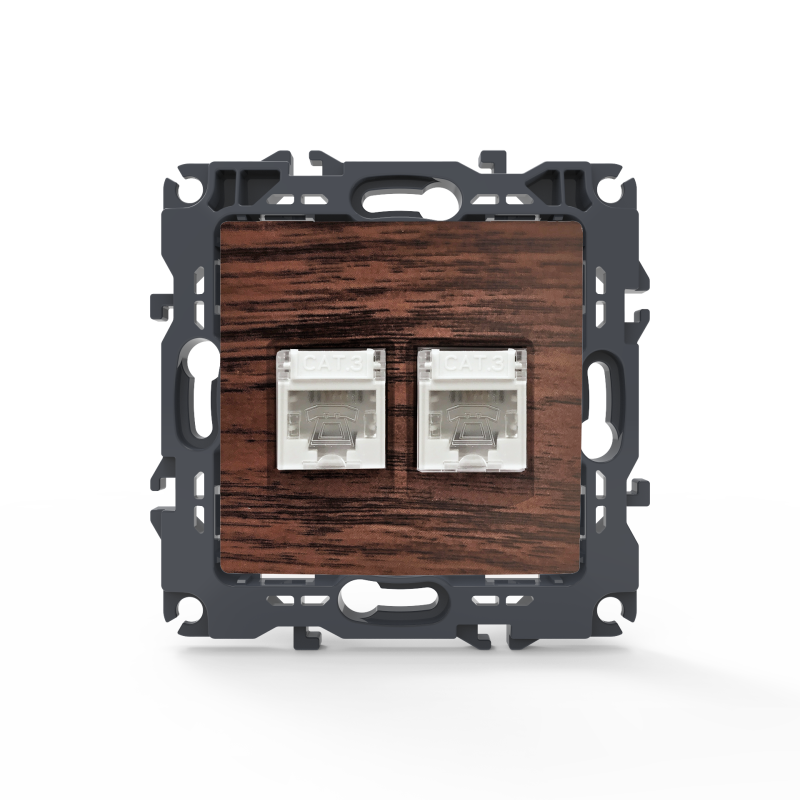 PRIME ΠΡΙΖΑ ΤΗΛΕΦΩΝΟΥ 2xRJ11 CAT3 IP20 ΞΥΛΟ