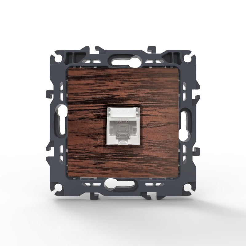 PRIME ΠΡΙΖΑ ΔΙΚΤΥΟΥ 1xRJ45 CAT6 UTP IP20 ΞΥΛΟ