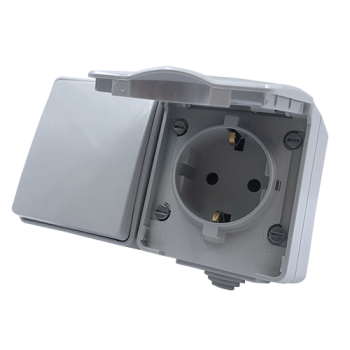 ARMY ΔΙΑΚ. Α/Ρ 1P 10AX 250VAC & ΠΡΙΖΑ ΣΟΥΚΟ ΑΣΦΑΛ 1x2P+E 16A 250VAC IP55 ΕΠΙΤΟΙΧ ΟΡΙΖ ΣΤΕΓΑΝ ΓΚΡΙ ARMY ΔΙΑΚ. Α/Ρ 1P 10AX 250VAC & ΠΡΙΖΑ ΣΟΥΚΟ ΑΣΦΑΛ 1x2P+E 16A 250VAC IP55 ΕΠΙΤΟΙΧ ΟΡΙΖ ΣΤΕΓΑΝ ΓΚΡΙ