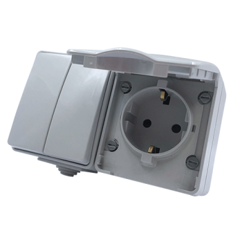 ARMY ΔΙΑΚ. Κ/Μ 1+1P 10AX 250VAC & ΠΡΙΖΑ ΣΟΥΚΟ ΑΣΦΑΛ. 1x2P+E 16A 250VAC IP55 ΕΠΙΤ. ΟΡΙΖΟΝ ΣΤΕΓΑΝ ΓΚΡΙ ARMY ΔΙΑΚ. Κ/Μ 1+1P 10AX 250VAC & ΠΡΙΖΑ ΣΟΥΚΟ ΑΣΦΑΛ. 1x2P+E 16A 250VAC IP55 ΕΠΙΤ. ΟΡΙΖΟΝ ΣΤΕΓΑΝ ΓΚΡΙ