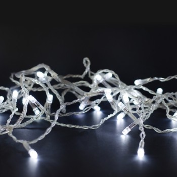 ^ 100 LED ΛΑΜΠ ΣΕ ΣΕΙΡΑ 5cm ΨΥΧΡΟ ΛΕΥΚΟ ΑΝΤΑΠΤ 31VDC & ΕΠΕΚΤ MAX 6ΣΕΤ IP44 5m ΔΙΑΦΑΝΟ ΚΑΛΩΔ