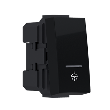 ^MODYS ΜΠΟΥΤΟΝ ΜΕ ΕΝΔΕΙΞΗ & ΣΥΜΒΟΛΟ ΛΥΧΝΙΑ ΜΑΥΡΟ ΜΑΤ 1 ΣΤ. 1P 10A 250VAC IP20 