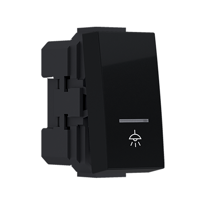 ^MODYS ΜΠΟΥΤΟΝ ΜΕ ΕΝΔΕΙΞΗ & ΣΥΜΒΟΛΟ ΛΥΧΝΙΑ ΜΑΥΡΟ ΜΑΤ 1 ΣΤ. 1P 10A 250VAC IP20 