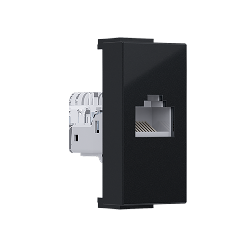 ^ MODYS ΠΡΙΖΑ ΔΙΚΤΥΟΥ ΜΑΥΡΗ ΜΑΤ 1 ΣΤ. RJ45 CAT.5E ΧΩΡΙΣ ΘΩΡΑΚΙΣΗ IP20