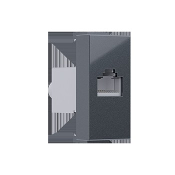 ^ MODYS ΠΡΙΖΑ ΔΙΚΤΥΟΥ ΑΝΘΡΑΚΙ 1 ΣΤ. RJ45 CAT.6 ΜΕ ΘΩΡΑΚΙΣΗ IP20