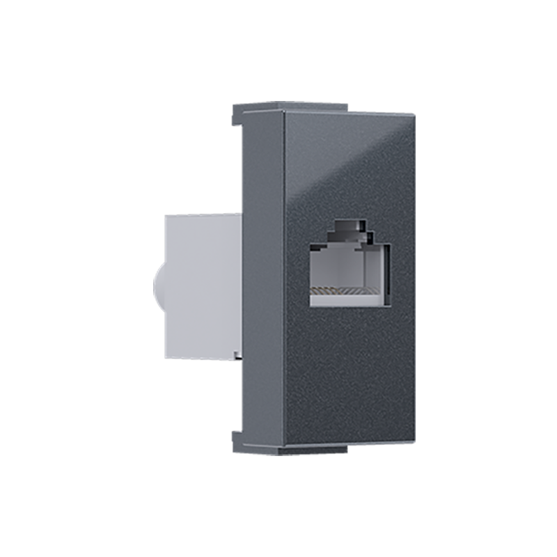 ^ MODYS ΠΡΙΖΑ ΔΙΚΤΥΟΥ ΑΝΘΡΑΚΙ 1 ΣΤ. RJ45 CAT.6 ΜΕ ΘΩΡΑΚΙΣΗ IP20