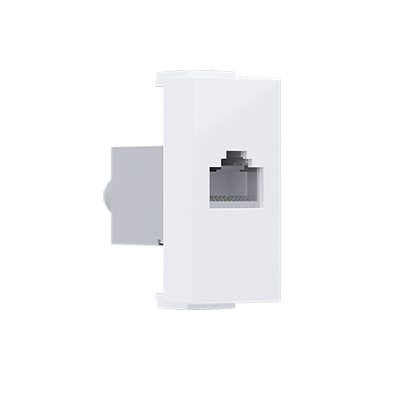 ^ MODYS ΠΡΙΖΑ ΔΙΚΤΥΟΥ ΛΕΥΚΗ 1 ΣΤ. RJ45 CAT.6A ΜΕ ΘΩΡΑΚΙΣΗ IP20