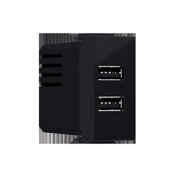 ^ MODYS ΠΡΙΖΑ ΤΡΟΦΟΔΟΣΙΑΣ USB 1 ΣΤ. 2xUSB ΜΑΥΡΗ ΜΑΤ  5VDC 2X1.2A IP20