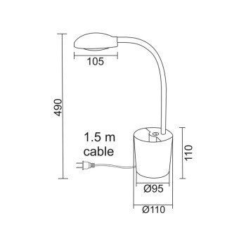 NETTO LED Φ/Σ ΓΡΑΦΕΙΟΥ 5W 4000Κ ΜΟΛΥΒΟΘΗΚΗ ΛΕΥΚΟ 230V Φ11ΧΗ49CM HULLEN