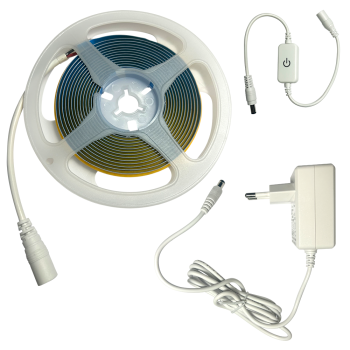 LED COB STRIP 24V DC 8W/M 4000K 1000LM/M IP20 8mm Ra90 320LEDS/M 3M REEL 3YRS