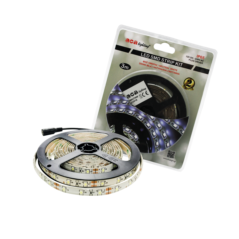 LED SMD STRIP KIT 3M IP65 4000K & 12V DC PLUG DRIVER LED SMD STRIP KIT 3M IP65 4000K & 12V DC PLUG DRIVER