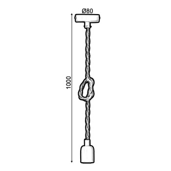 ΚΡΕΜΑΣΤΟ Φ/Σ 1ΧΕ27 ΛΕΥΚΟ ΜΕΤΑΛΛΟ+ΣΧΟΙΝΙ ΜΟΝΗΣ ΠΛΕΞΗΣ Η100CM