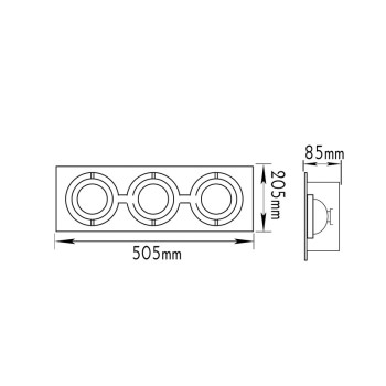 ΣΠΟΤ 3ΦΩΤΟ ΧΩΝΕΥΤΟ AR111 ΓΚΡΙ