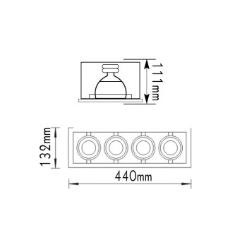 ΣΠΟΤ 4ΦΩΤΟ ΧΩ ΠA GU10 ΓΚΡΙ ΜΕΤ