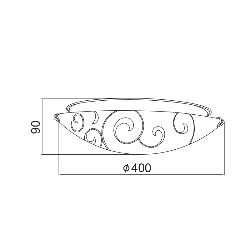ΠΛΑΦΟΝΙΕΡΑ ΛΕΥΚΗ ΜΕ ΣΧΕΔΙΑ Φ40CM 3ΧE27 CHAPLIN