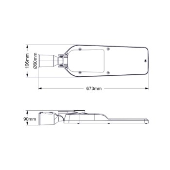 ^LED STREET LUMINAIRE 120W 16800LM 4000K 150⁰ x 75⁰ CLASS II IP66 10kV 230V AC IP66