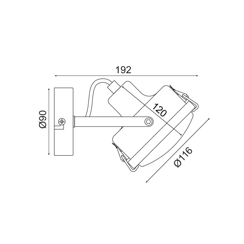 NETTO ΕΠΙΤΟΙΧΟ Φ/Σ 1ΧGU10 ΓΚΡΙ ΜΕΤΑΛΛΙΚΟ D12X19CM MORFEAS