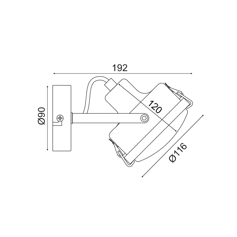 NETTO ΕΠΙΤΟΙΧΟ Φ/Σ 1ΧGU10 ΓΚΡΙ ΜΕΤΑΛΛΙΚΟ D12X19CM MORFEAS