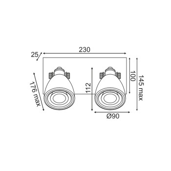 NETTO ΕΠΙΤΟΙΧΟ Φ/Σ 2ΧGU10 ΛΕΥΚΟ TERRAZZO 23X15X18CM DINO NETTO ΕΠΙΤΟΙΧΟ Φ/Σ 2ΧGU10 ΛΕΥΚΟ TERRAZZO 23X15X18CM DINO