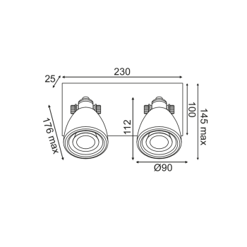 NETTO ΕΠΙΤΟΙΧΟ Φ/Σ 2ΧGU10 ΛΕΥΚΟ TERRAZZO 23X15X18CM DINO