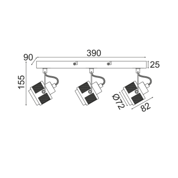 NETTO ΕΠΙΤΟΙΧΙΟ Φ/Σ 3ΧGU10 ΓΚΡΙ ΜΕΤΑΛΛΙΚΟ 43Χ10Χ16CM KRYPTON NETTO ΕΠΙΤΟΙΧΙΟ Φ/Σ 3ΧGU10 ΓΚΡΙ ΜΕΤΑΛΛΙΚΟ 43Χ10Χ16CM KRYPTON