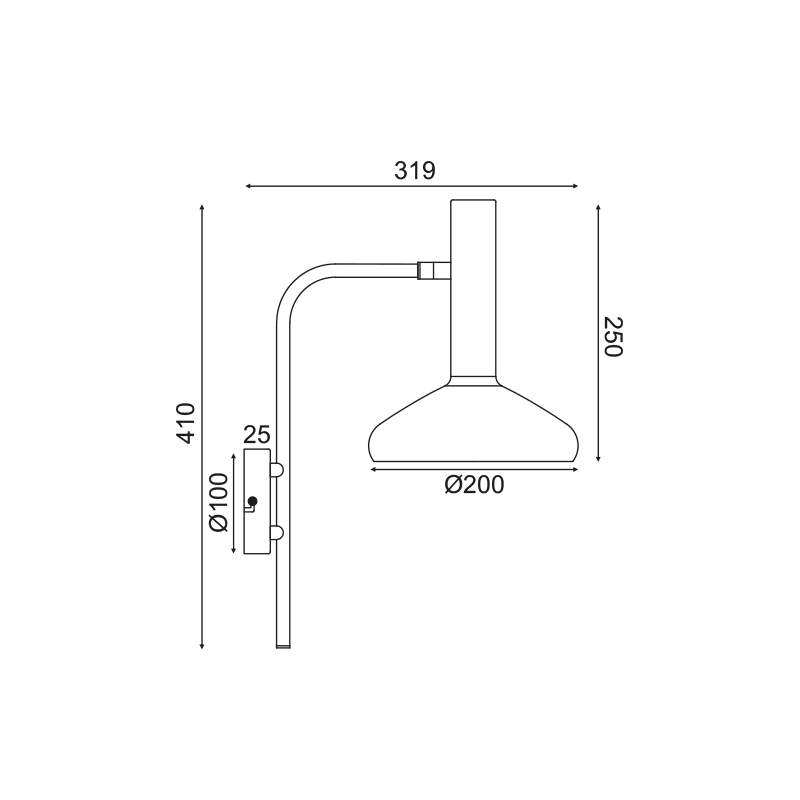 NETTO ΕΠΙΤΟΙΧΟ Φ/Σ 1ΧΕ27 ΟΡΕΙΧΑΛΚΟ+ΜΑΥΡΟ 32Χ20X41CM SHERLOCK
