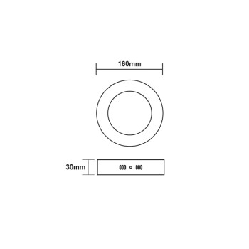 LED SLIM PANEL WHITE ROUND CEIL.12W 4000K 1100Lm Φ160 230V AC Ra80