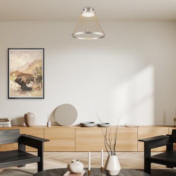 VENTI-ΦΩΤΙΣΤΙΚΟ ΟΡΟΦΗΣ ΓΚΡΙ/ΣΑΜΠΑΝΙ ΑΛΟΥΜΙΝΙΟΥ LED SMD 20W CCT ΔΙΑΚΟΠΤΗΣ  1260LM IP20 Φ400x345mm