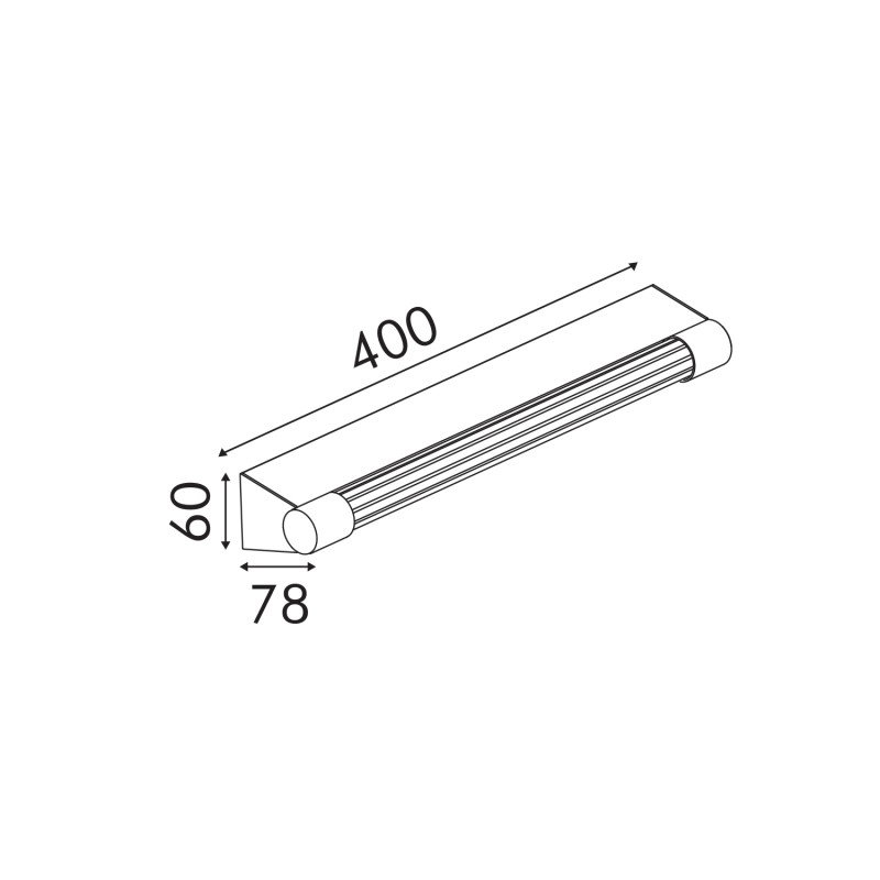 IMPERIAL-ΦΩΤΙΣΤΙΚΟ ΕΠΙΤΟΙΧΙΟ ΜΠΡΟΝΖΕ ΑΛΟΥΜΙΝΙΟΥ LED SMD 9W 3000K 405LM IP44 400x78x60mm