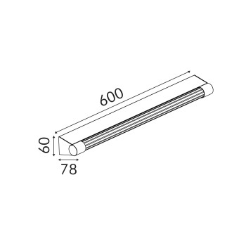 IMPERIAL-ΦΩΤΙΣΤΙΚΟ ΕΠΙΤΟΙΧΙΟ ΜΠΡΟΝΖΕ ΑΛΟΥΜΙΝΙΟΥ LED SMD 12W 3000K 540LM IP44 600x78x60mm