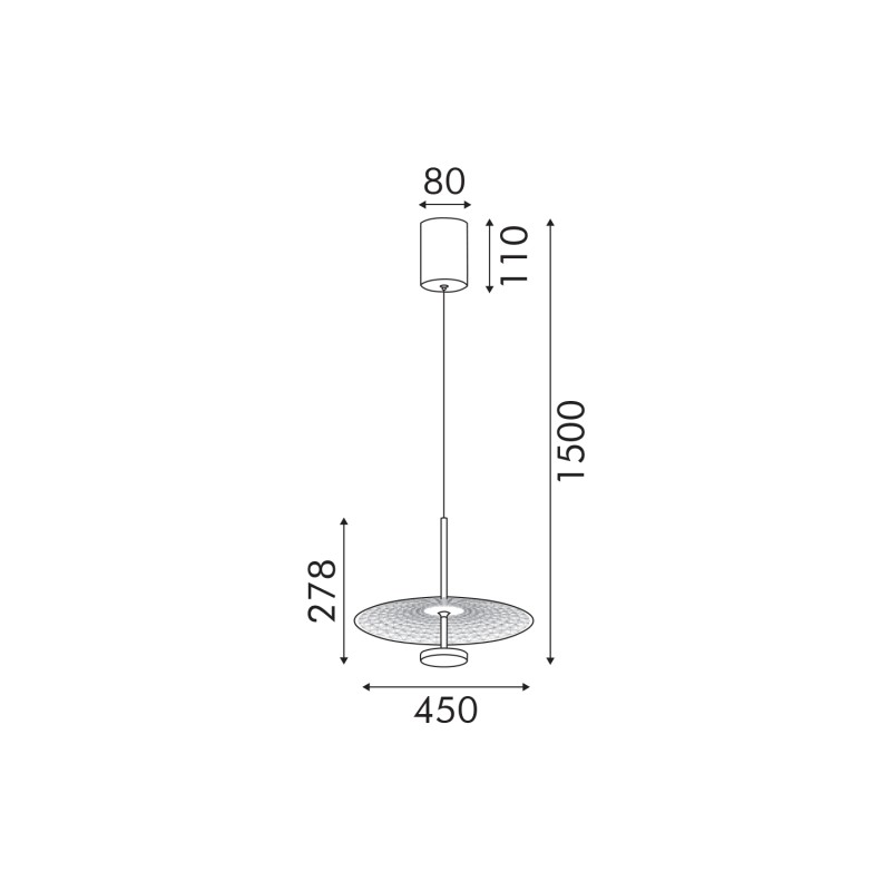 LOFTY-ΦΩΤΙΣΤΙΚΟ ΚΡΕΜΑΣΤΟ ΑΜΜΩΔΕΣ ΧΡΥΣΟ ΑΛΟΥΜΙΝΙΟΥ LED SMD 8W 2700Κ 560LM IP20 Φ300x1500mm