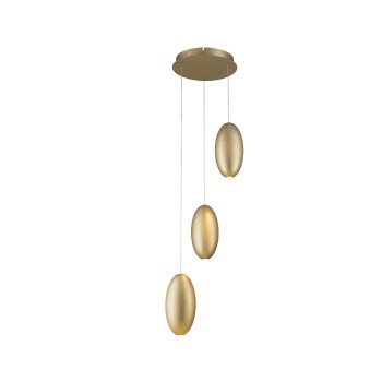 ELLITON-ΦΩΤΙΣΤΙΚΟ ΚΡΕΜΑΣΤΟ ΑΜΜΩΔΕΣ ΧΡΥΣΟ ΑΛΟΥΜΙΝΙΟΥ LED SMD 12W 2700K 840LM IP20 Φ367x1500mm