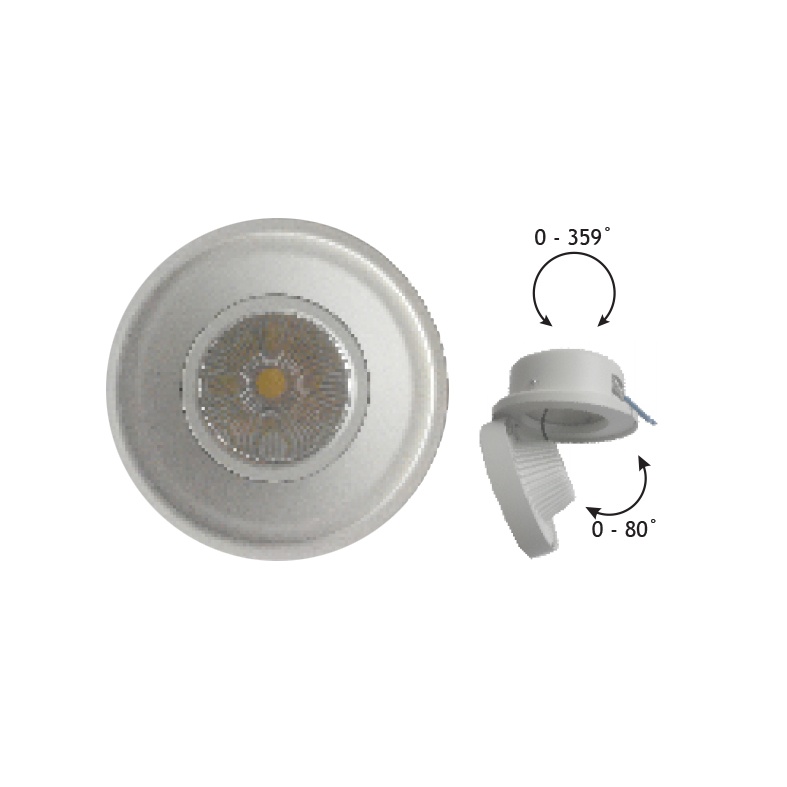 Υ/Κ ΣΠΟΤ ΧΩΝ. ΛΕΥΚΟ ΜΑΤ 10W COBEPISTARLED 4000K 750LM 0-359 0-80