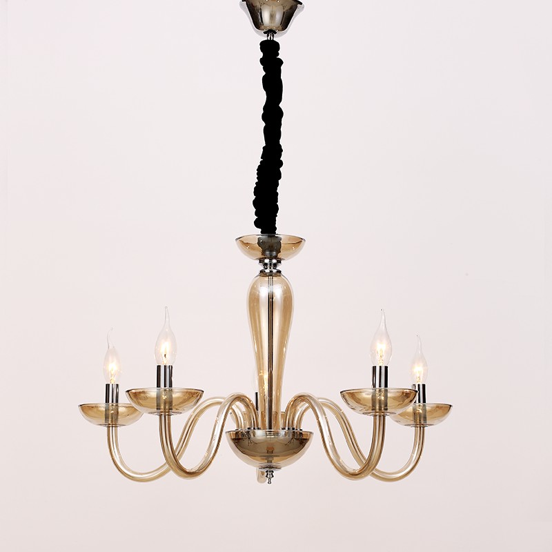 ^ΚΡΕΜΑΣΤ Φ/Σ 5ΧΕ14 COGNAC ΚΡΥΣΤΑΛΛΟ+ΧΡΩΜΙΟ ΜΕΤΑΛΛΟ Φ69ΧΗ168CM LUNARIA