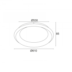 ^ΟΡΟΦΗΣ Φ/Σ LED 48W 3000K 4610LM ΜΑΥΡΟ ΜΕΤΑΛΛΙΚΟ D61XH8,5CM DIANA