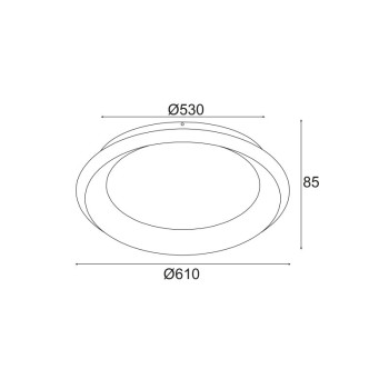 ^ΟΡΟΦΗΣ Φ/Σ LED 48W 3000K 4610LM ΛΕΥΚΟ ΜΕΤΑΛΛΙΚΟ D61XH8,5CM DIANA