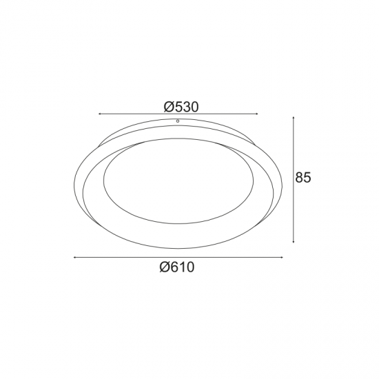 ^ΟΡΟΦΗΣ Φ/Σ LED 48W 3000K 4610LM ΛΕΥΚΟ ΜΕΤΑΛΛΙΚΟ D61XH8,5CM DIANA