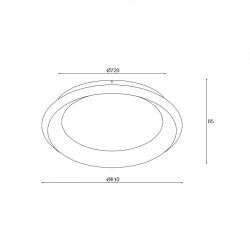 ^ΟΡΟΦΗΣ Φ/Σ LED 100W 3000K 7010LM ΜΑΥΡΟ ΜΕΤΑΛΛΙΚΟ D81XH8,5CM DIANA