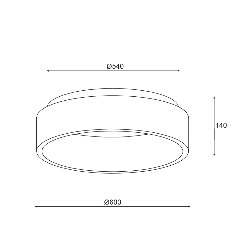 ΟΡΟΦΗΣ Φ/Σ LED 48W DIMMER CCT 5350LM ΛΕΥΚΟ ΜΕΤΑΛΛΙΚΟ D60XH14CM APOLLO