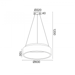 ^ΚΡΕΜΑΣΤΟ Φ/Σ LED 48W 3000K 2630LM ΛΕΥΚΟ ΜΕΤΑΛΛΙΚΟ D60XH120CM APOLLO