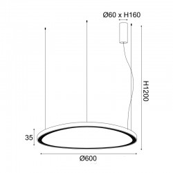 ^ΚΡΕΜΑΣΤΟ Φ/Σ LED 54W 3000K 4000LM HARMONY ΧΡΥΣΟ ΑΛΟΥΜΙΝΙΟ IP20 D60XH120CM