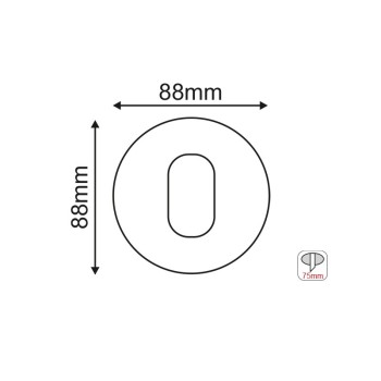 ^  ΣΠΟΤ Νο618 ΣΤΡΟΓΓΥΛΟ ΟΒΑΛ ΜΑΥΡΟ ΑΛΟΥΜΙΝΙΟΥ H88