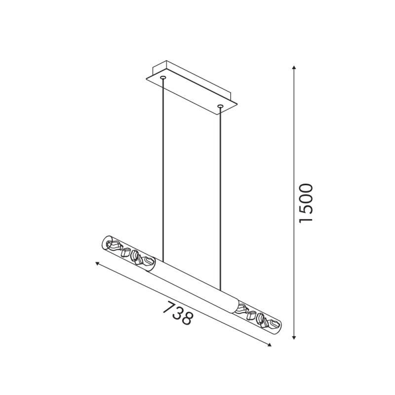 OASIS-ΦΩΤΙΣΤΙΚΟ ΚΡΕΜΑΣΤΟ ΑΜΜΩΔΕΣ ΛΕΥΚΟ ΑΛΟΥΜΙΝΙΟΥ LED COB 15W CCT 750LM IP20 738X90X1500MM