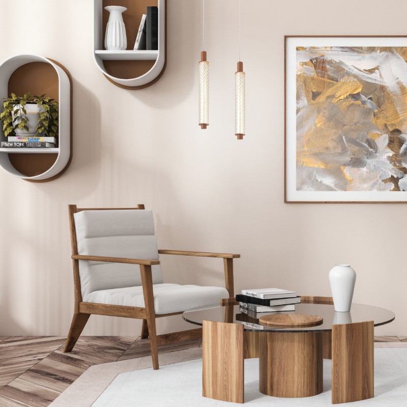 MYSTIQUE-ΦΩΤΙΣΤΙΚΟ ΚΡΕΜΑΣΤΟ ΚΑΦΕ ΑΛΟΥΜΙΝΙΟΥ LED SMD 11W CCT 660LΜ IP20 45X45X1500MM