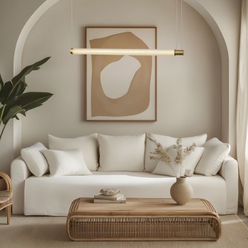 MYSTIQUE-ΦΩΤΙΣΤΙΚΟ ΚΡΕΜΑΣΤΟ ΧΡΥΣΟ ΑΛΟΥΜΙΝΙΟΥ LED SMD 42W CCT 2520LM IP20 1175X45X2000MM